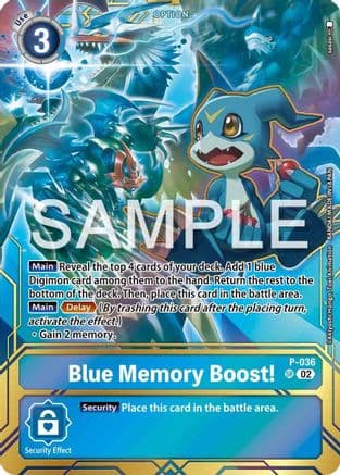 Blue Memory Boost! - P-036 (Premium Card Collection - Memory Boost! Set) — Digimon Promotion Cards