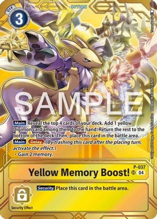 Yellow Memory Boost! - P-037 (Premium Card Collection - Memory Boost! Set) — Digimon Promotion Cards