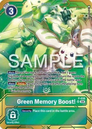 Green Memory Boost! - P-038 (Premium Card Collection - Memory Boost! Set) — Digimon Promotion Cards
