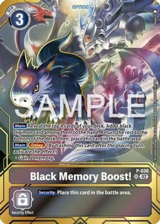 Black Memory Boost! - P-039 (Premium Card Collection - Memory Boost! Set) — Digimon Promotion Cards