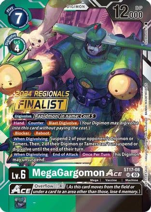 MegaGargomon ACE (2024 Regionals Finalist) — Digimon Card Game card