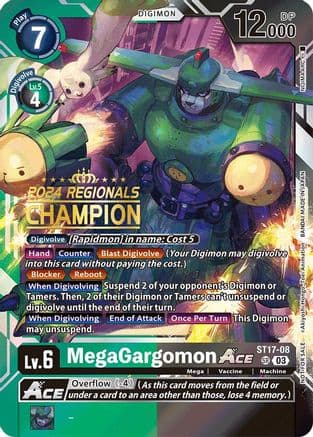 MegaGargomon ACE (2024 Regionals Champion) — Starter Deck 17: Double Typhoon Advanced Deck Set