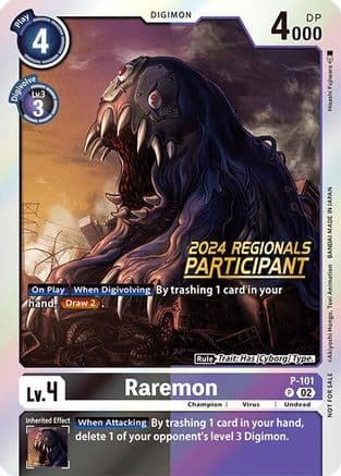 Raremon - P-101 (2024 Regionals Participant) — Digimon Promotion Cards