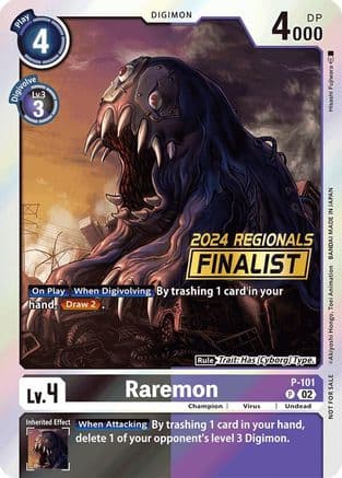 Raremon - P-101 (2024 Regionals Finalist) — Digimon Promotion Cards