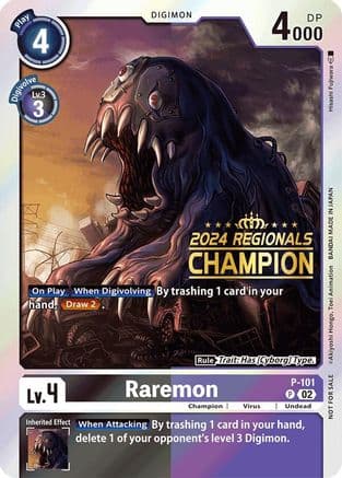 Raremon - P-101 (2024 Regionals Champion) — Digimon Card Game card