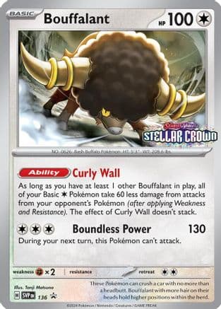 Bouffalant - 136 — SV: Scarlet & Violet Promo Cards Pokémon TCG card by Tonji Matsuno
