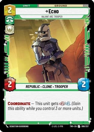Echo - Valiant Arc Trooper — Twilight of the Republic Star Wars: Unlimited card by Sebastián Guidobono