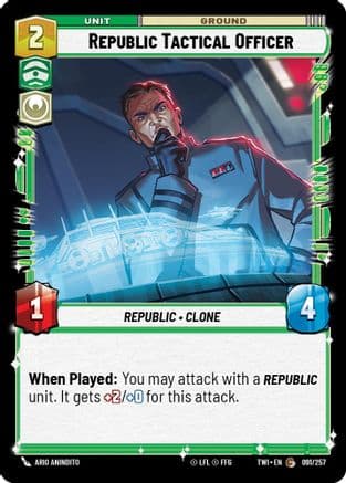 Republic Tactical Officer — Twilight of the Republic Star Wars: Unlimited card by Ario Anindito