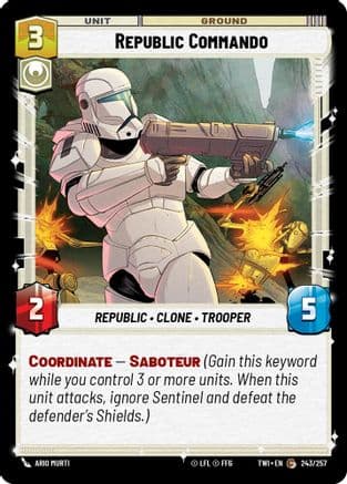 Republic Commando — Twilight of the Republic Star Wars: Unlimited card by Ario Murti