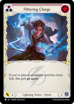 Flittering Charge (Red) — Blitz Deck: Rosetta - Oscilio Flesh and Blood card by Edward Chen