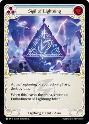 Sigil of Lightning — Blitz Deck: Rosetta - Oscilio Flesh and Blood card by Simon Weaner
