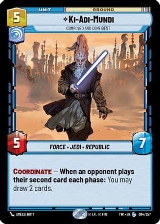 Ki-Adi-Mundi - Composed and Confident — Twilight of the Republic Star Wars: Unlimited card by Amelie Hutt