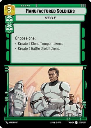 Manufactured Soldiers — Twilight of the Republic Star Wars: Unlimited card by Ario Murti
