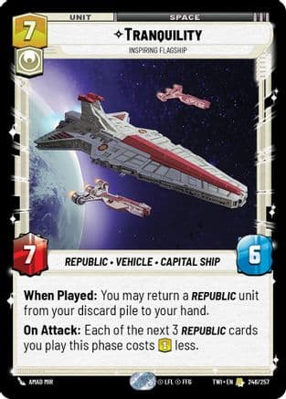 Tranquility - Inspiring Flagship — Twilight of the Republic Star Wars: Unlimited card by Amad Mir