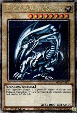 Blue-Eyes White Dragon (Quarter Century Secret Rare) — Yu-Gi-Oh! card