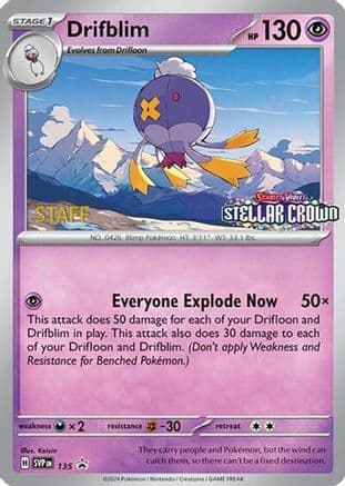 Drifblim - 135 (Prerelease) [Staff] — SV: Scarlet & Violet Promo Cards Pokémon TCG card by Keisuke