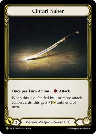 Cintari Saber (Left) (Golden) - FAB184 — Flesh and Blood: Promo Cards