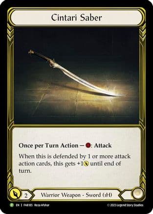 Cintari Saber (Right) (Golden) - FAB185 — Flesh and Blood: Promo Cards