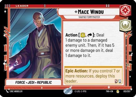 Mace Windu - Vaapad Form Master — Twilight of the Republic Star Wars: Unlimited card by Eric Hibbeler