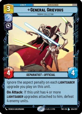 General Grievous - Trophy Collector — Twilight of the Republic Star Wars: Unlimited card by French Carlomagno