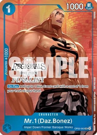 Mr.1 (Daz.Bonez) (Offline Regional 2024 Vol. 3) [Finalist] — One Piece Promotion Cards
