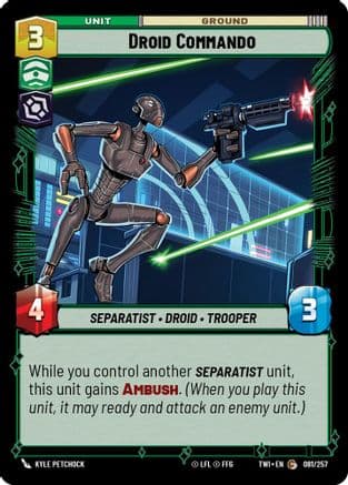 Droid Commando — Twilight of the Republic Star Wars: Unlimited card by Kyle Petchock