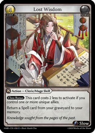 Lost Wisdom — Mortal Ambition Grand Archive TCG card by Hanh Chu