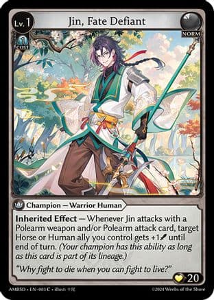 Jin, Fate Defiant — Mortal Ambition Starter Decks