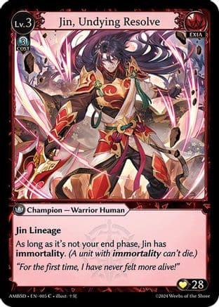 Jin, Undying Resolve — Mortal Ambition Starter Decks