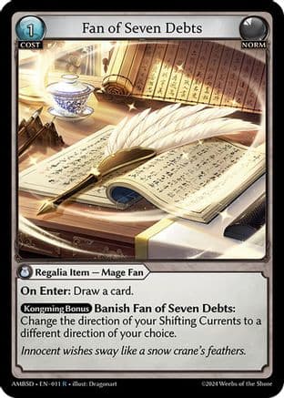 Fan of Seven Debts — Mortal Ambition Starter Decks Grand Archive TCG card by Dragonart