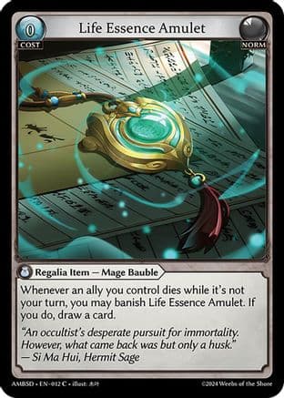 Life Essence Amulet — Mortal Ambition Starter Decks