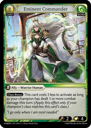 Eminent Commander — Mortal Ambition Starter Decks Grand Archive TCG card by Hanh Chu