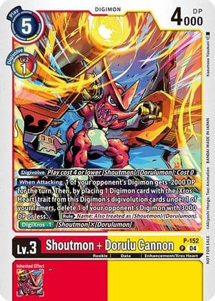Shoutmon + Dorulu Cannon (Store Tournament 2024 Oct. - Dec. Participation Pack) — Digimon Promotion Cards