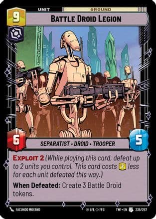 Battle Droid Legion — Twilight of the Republic Star Wars: Unlimited card by Facundo Moyano