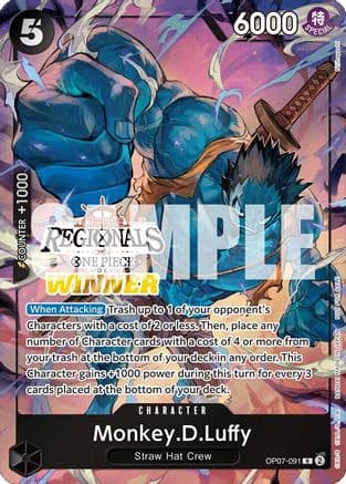 Monkey.D.Luffy (091) (Offline Regional 2024 Vol. 3) [Winner] — One Piece Promotion Cards