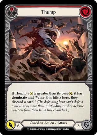 Thump (Red) — Historic Pack 1 Blitz Deck: Bravo Flesh and Blood card by Arif Wijaya