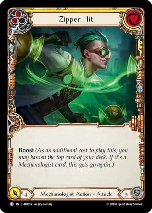 Zipper Hit (Yellow) — Armory Deck: Dash Flesh and Blood card by Sergey Gurskiy