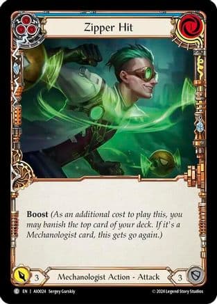 Zipper Hit (Blue) — Armory Deck: Dash Flesh and Blood card by Sergey Gurskiy