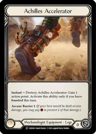 Achilles Accelerator — Historic Pack 1 Blitz Deck: Dash Flesh and Blood card by Pavel Chuvin