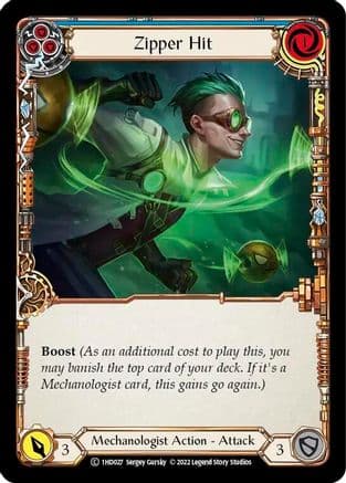 Zipper Hit (Blue) — Historic Pack 1 Blitz Deck: Dash Flesh and Blood card by Sergey Gursky