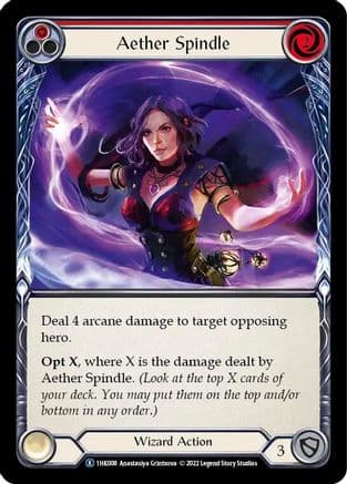 Aether Spindle (Red) — Historic Pack 1 Blitz Deck: Kano Flesh and Blood card by Anastasiya Grinkova