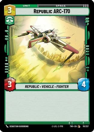 Republic ARC-170 — Twilight of the Republic Star Wars: Unlimited card by Sebastián Guidobono