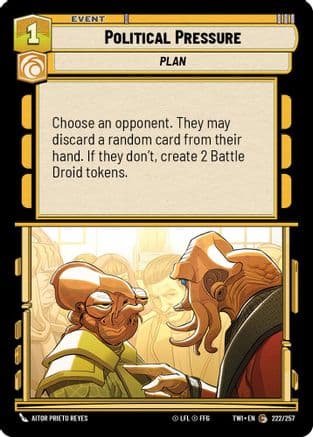 Political Pressure — Twilight of the Republic Star Wars: Unlimited card by Aitor Prieto Reyes