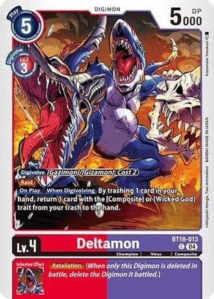 Deltamon - BT18-013 — Release Special Booster 2.0 Digimon Card Game card by Kazumasa Yasukuni