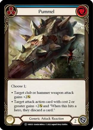 Pummel (Blue) — Historic Pack 1 Blitz Deck: Rhinar Flesh and Blood card by Ksenia Belova