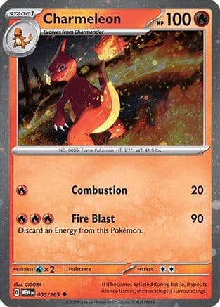 Charmeleon - 005/165 (Cosmos Holo) — Miscellaneous Cards & Products Pokémon TCG card by Cosmos Holo