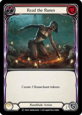 Read the Runes (Red) — Historic Pack 1 Blitz Deck: Viserai Flesh and Blood card by Maxim Kostin