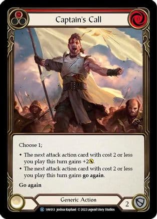 Captain's Call (Red) — Historic Pack 1 Blitz Deck: Viserai Flesh and Blood card by Joshua Raphael