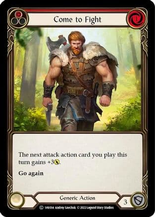 Come to Fight (Red) — Historic Pack 1 Blitz Deck: Viserai Flesh and Blood card by Andrey Savchuk
