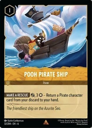 Pooh Pirate Ship — Azurite Sea Disney Lorcana card by Kaitlin Cuthbertson